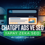 ChatGPT Ads ve SEO ilişkisini anlatan yapay zeka reklam görseli