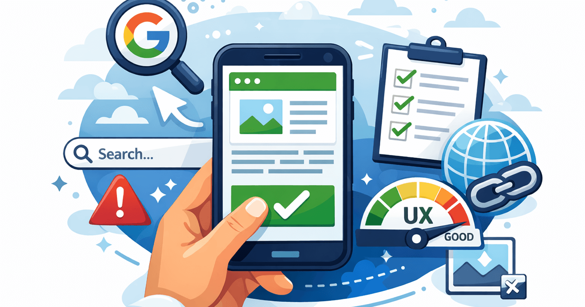 Akıllı telefon ekranında optimize edilmiş web sitesi arayüzü ve mobil SEO uyumluluğunu simgeleyen teknik analiz grafikleri.