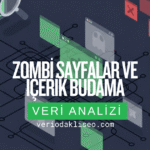 SEO zombi sayfalar ve içerik budama veri analizi illüstrasyonu